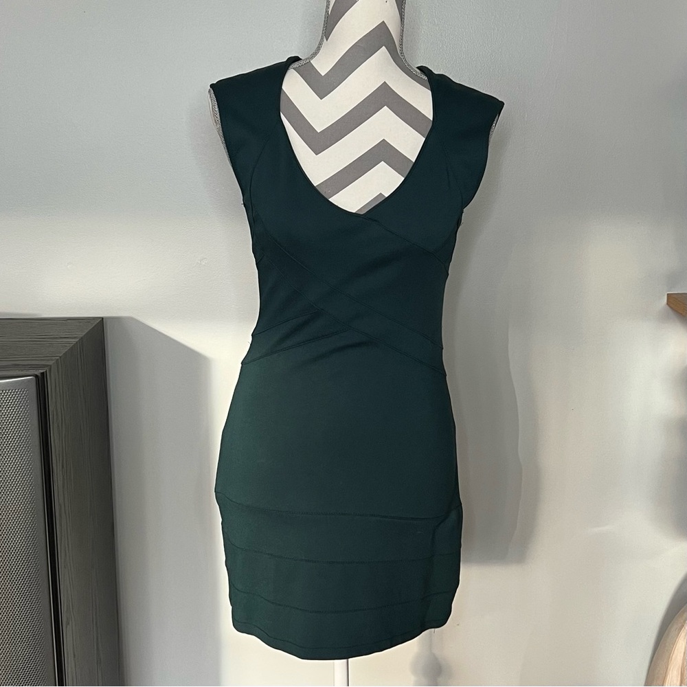 Bershka Dark Green Bodycon Dress